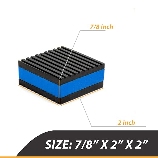 7/8 Inch Thick Rubber Anti-Vibrations Damping Pads Pack, Heavy Duty Sound - Image 5