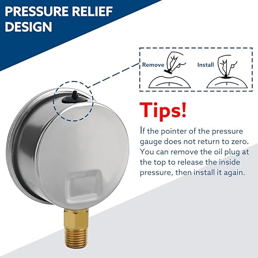 SENCTRL 0-30 PSI Glycerin Liquid Filled Low Pressure Gauge, 2.5" Dial Size - Image 5