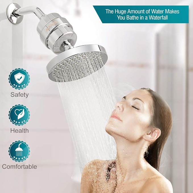 ADOVEL High Output Shower Head and Hard Water Filter, 15 Stage Shower Filter - Image 4