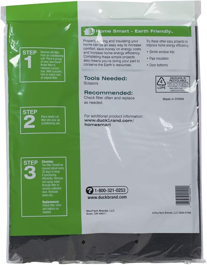 Duck Brand Replacement Air Conditioner Foam Filter, 24-Inch x 15-Inch x 1/4-Inch - Image 2