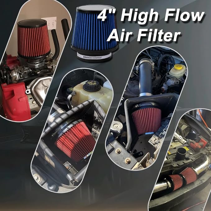 4" Inlet Car Performance Reusable Cold Air Intake Filter Universal 100mm - Image 7