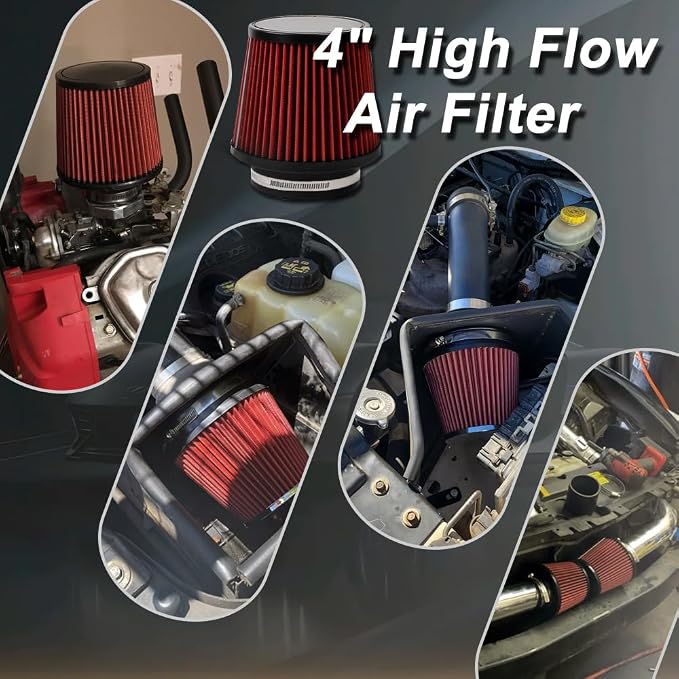 4" Inlet Car Performance Reusable Cold Air Intake Filter Universal 100mm - Image 7