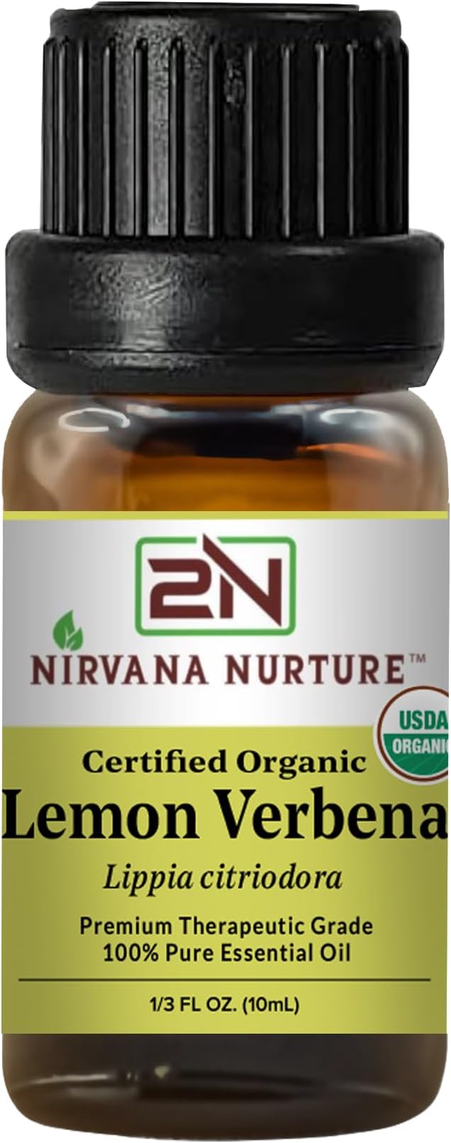 Lemon Verbena Essential Oil USDA Certified Organic, 100% Pure Natural Premium Grade, Undiluted