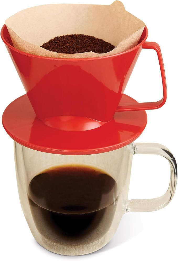 Fino Pour-Over Coffee Brewing Filter Cone, Number 4-Size, Brews 8 to 12-Cups - Image 2