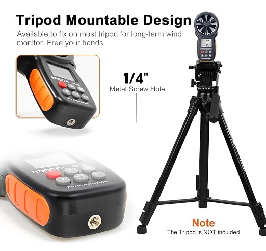 BTMETER BT-100 Handheld Anemometer, Digital Wind Speed CFM Meter Gauge Air Flow - Image 3