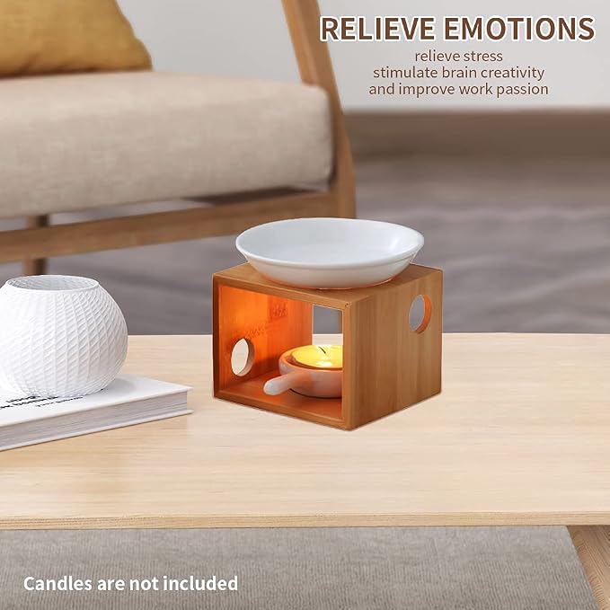 Wooden Essential Oil Burner, Aromatherapy Burner Oil Warmer Diffuser - Image 6