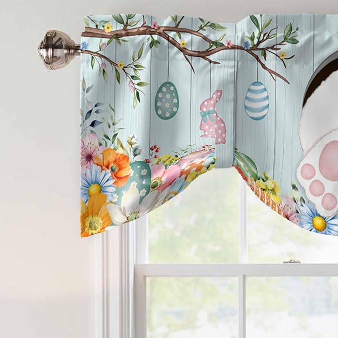 Easter Bunny Tie Up Valance Curtains - Image 4