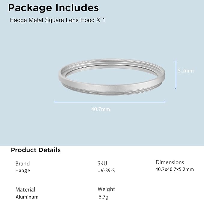 Haoge 39mm MC UV Lens Protection Filter - Image 9