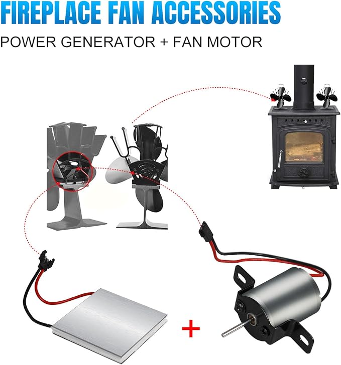 Motor Power Generation Sheet Set Heat Powered Stove Fan Motor Replacement Kit - Image 7