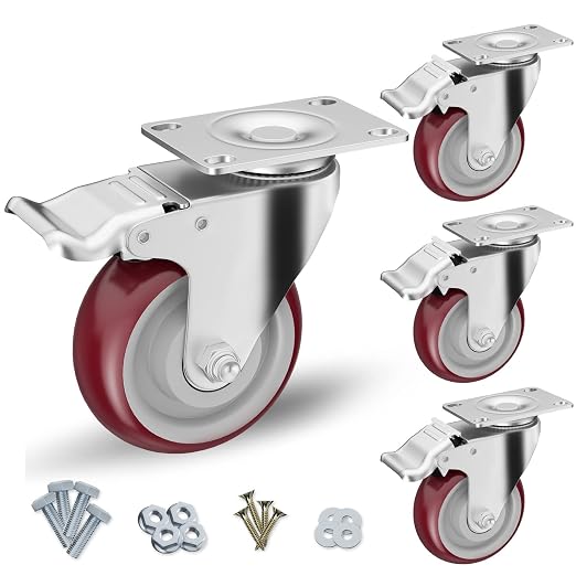 4" Heavy Duty Plate Casters by CLOATFET