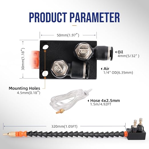 1/4" CNC Coolant Nozzle Mister for Milling Machine, Mist Coolant System for - Image 2