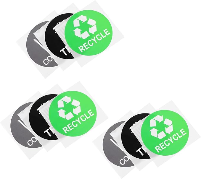9pcs Trash Can Stickers for Waste Sorting Self-Adhesive Garbage Classification by HOME