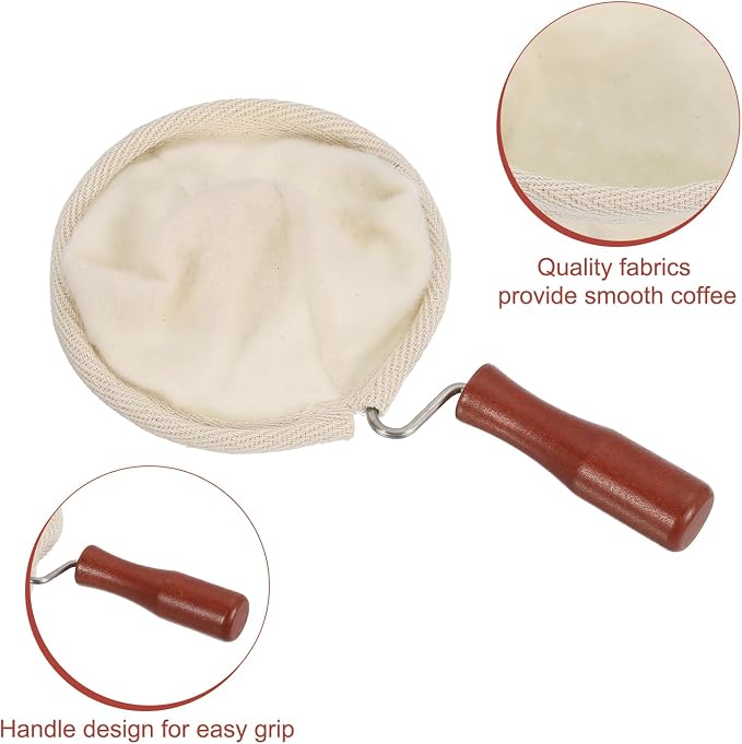 uxcell 2 Pcs Cloth Coffee Filter Bags, Coffee Sock Filter, Reusable Coffee - Image 4