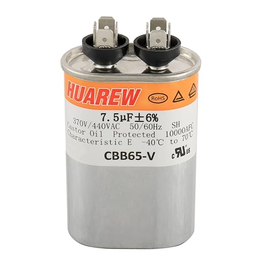 7.5 uF MFD ±6% 370/440 VAC CBB65 Oval Run Start Capacitor by HUAREW