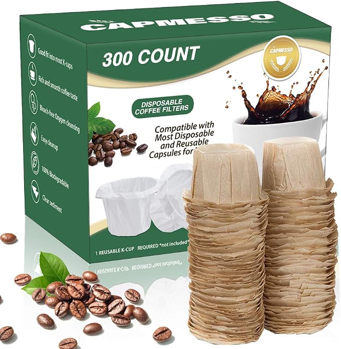 CAPMESSO Disposable Coffee Paper Filters Replacement Kerig Filter Compatible by CAPMESSO