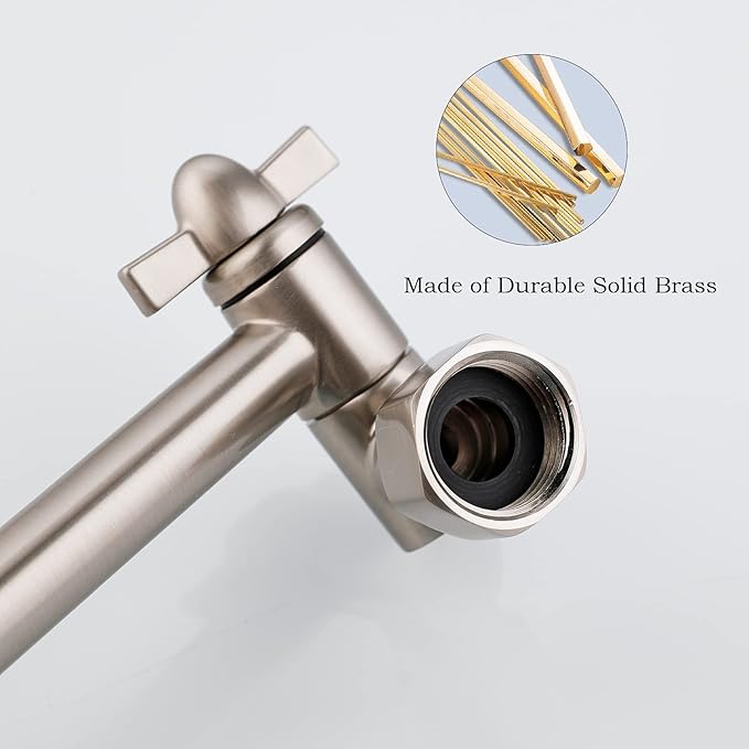 Brushed Nickel Shower Extender Arm, Height & Angle Adjustable with Unique Locking Gear, 5 Inch Anti-Leak Arm