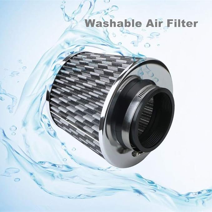 Universal Clamp-On Cold Intake Cone Air Filter 3", Washable Filter, High Flow - Image 3
