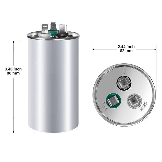 FOCSPROD 35+5 uF 35/5 MFD ±6% 370V/440V CBB65 AC Capacitor, Dual Run Round - Image 2