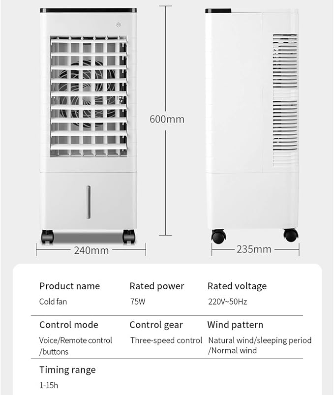 Portable Air Conditioners 9L Evaporative Air Cooler LED Display Windowless - Image 8