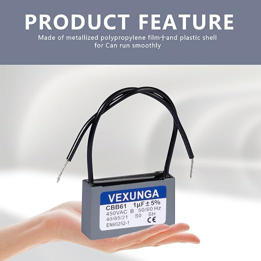 VEXUNGA CBB61 Fan Capacitor 1uF 450 Volt Ceiling Fan Capacitors Replacement - Image 4