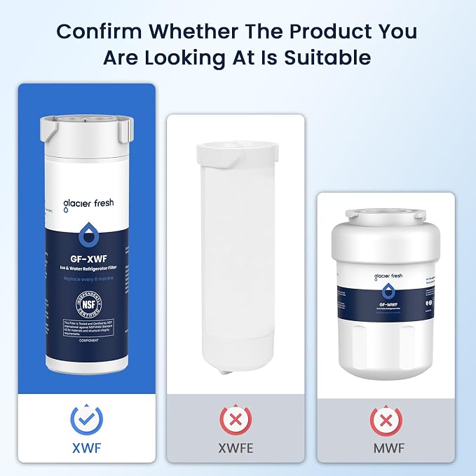 GLACIER FRESH XWF Replacement For GE XWF Refrigerator Water Filter Pack of 2 - Image 2