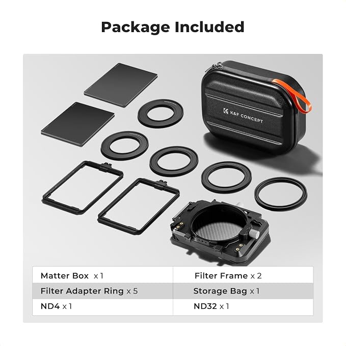 K&F CONCEPT Mini Matte Box +ND4+ND32 Filters Kit, DSLR Matte Box - Image 7