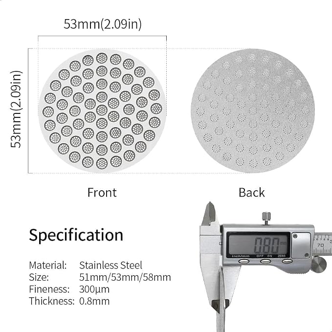 watchget 53mm Espresso Puck Screen Reusable Mesh Coffee Filter 0.8mm Thickness - Image 2