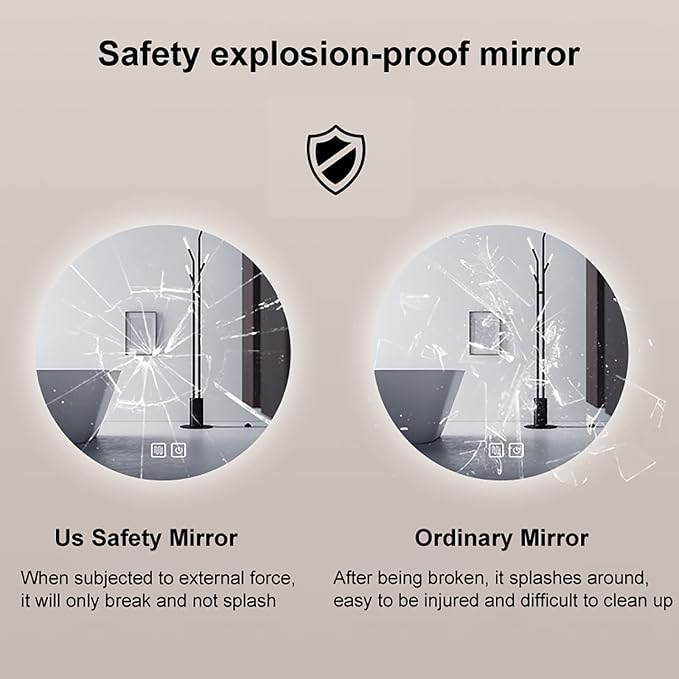 Led Mirror for Bathroom, Bathroom Mirrors for Vanity, Shatter-Proof, - Image 6