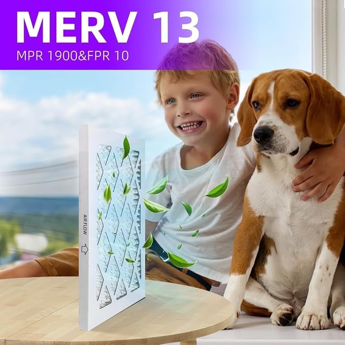 16 3/8x21 1/2x1 MERV 13 Pleated Air Filter MPR 1900 & FPR 10, Furnace Air - Image 2