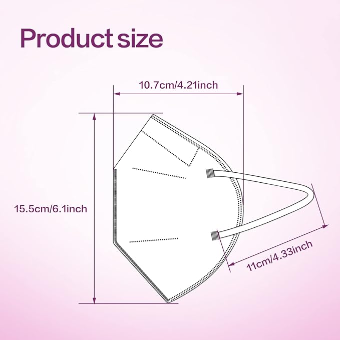 Miuphro KN95 Disposable Face Mask 25 Pack 5-Ply Breathable Safety Masks Against - Image 2