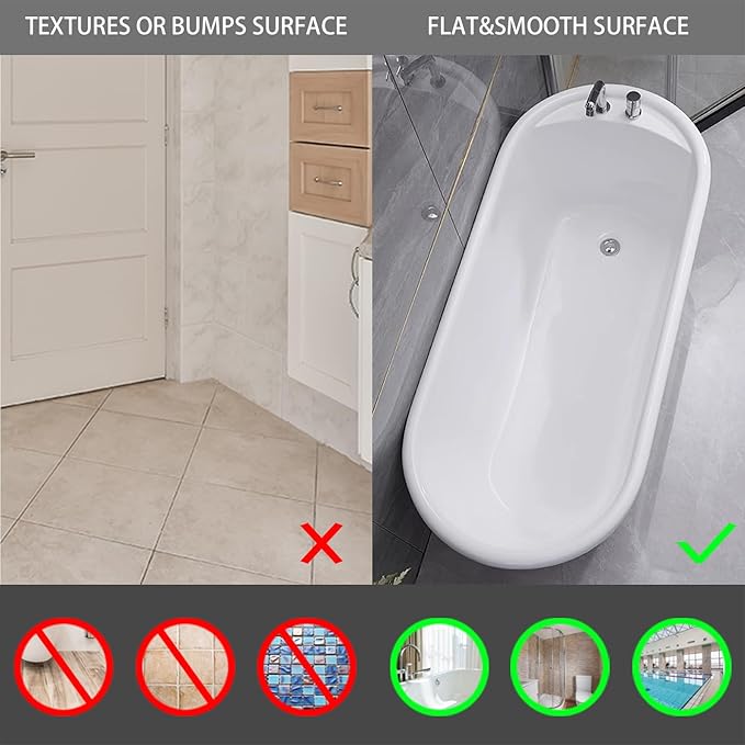 Extra Large Non-Slip Bathtub Mat, 36x17” TPR Shower Mat with 198+ Suction Cups, Bath Mat for Elderly/Kids, Machine Washable & Fast Drainage, Foot Massage Design (White, Extra Large)