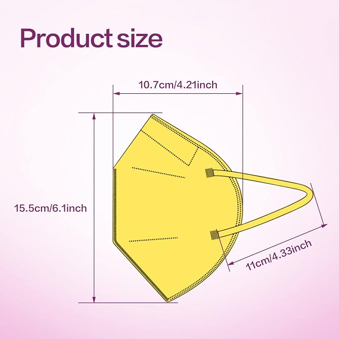 Miuphro KN95 Face Mask 50 Pack, Disposable Respirator Masks, 5 Layer Design - Image 2