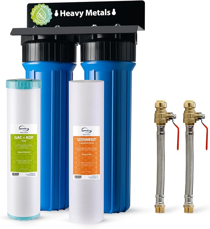 iSpring WGB22B-KS+AHPF12MNPT16X2 2-Stage Whole House Water Filter System w/ by iSpring