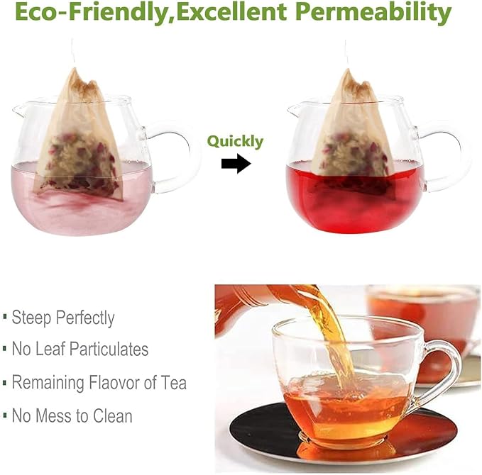Tea Filter Bags, Tea Bags for Loose Leaf Tea Safe & Natural Material, - Image 4