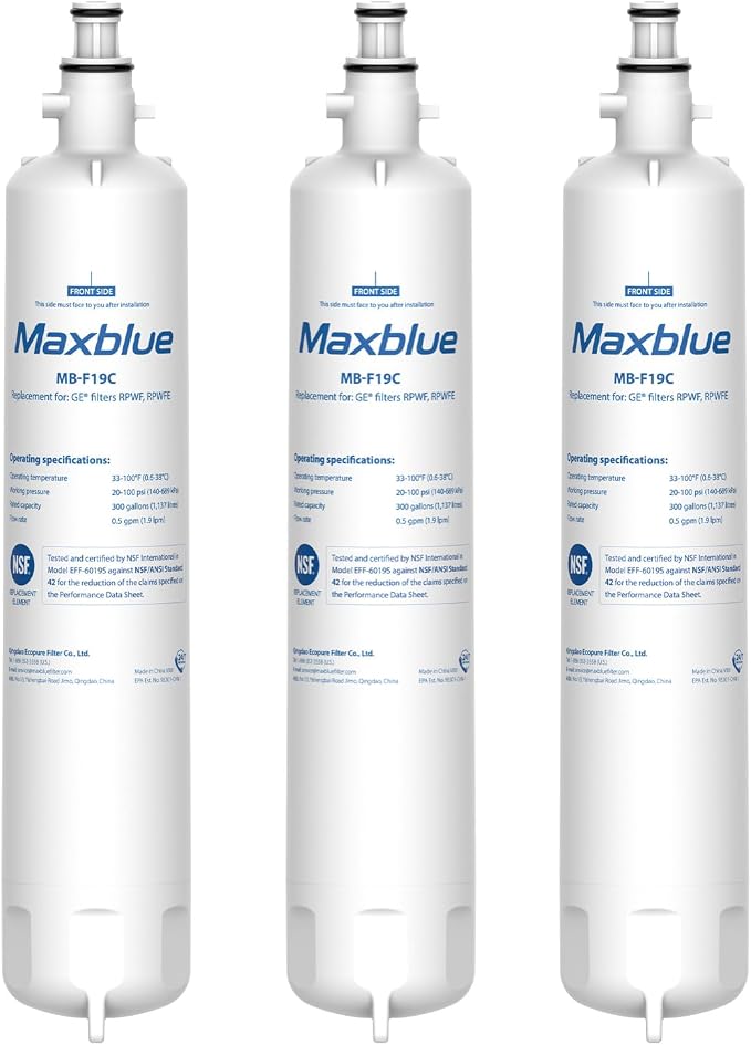 Maxblue Replacement for GE® RPWFE®, RPWF Refrigerator Water Filter, Compatible by Maxblue