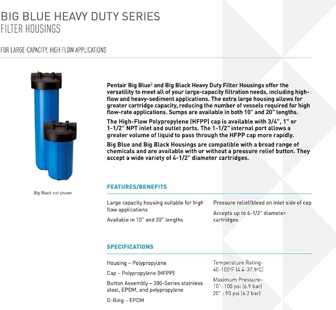 Pentair Pentek 150234 Big Blue Filter Housing - Image 2
