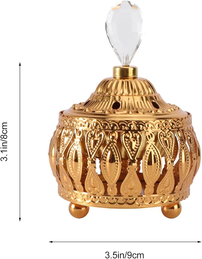 VANZACK Golden Decorative Censer Hollowed Incense Burner - Image 2