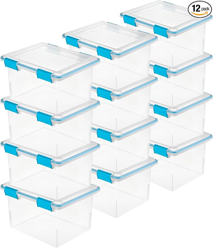 Sterilite 12-Pack Gasket Box, Weather-Resistant Storage Bins by Sterilite