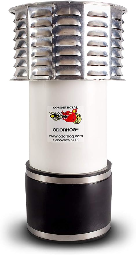 OdorHog Metal Cap Clamp On Vent Stack Pipe Filter 6", Removes Outdoor Septic by OdorHog-StoptheStink