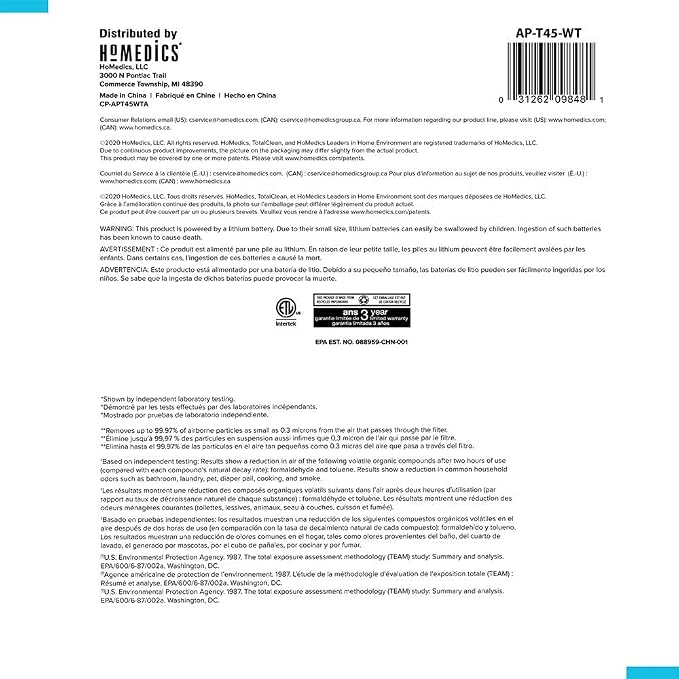 Homedics 5-in-1 UV-C Air Purifier - Image 9