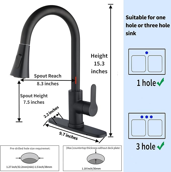 Single Handle Kitchen Faucet - Image 3