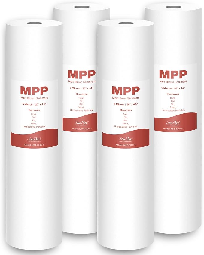 SimPure Sediment Water Filters, 5 Micron 20" x 4.5" Whole House Water Filter by SimPure_Water