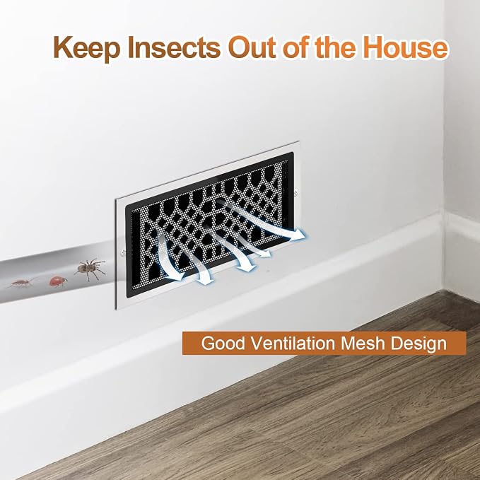 Floor Register Vent Cover- 4"x12" Air Vent Screen Mesh, Frame Tape Perfect - Image 3