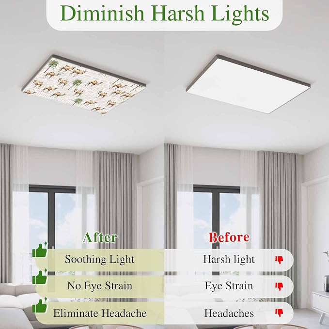 Fluorescent Light Covers for Ceiling Lights Desert Camel Magnetic Light Filters - Image 5