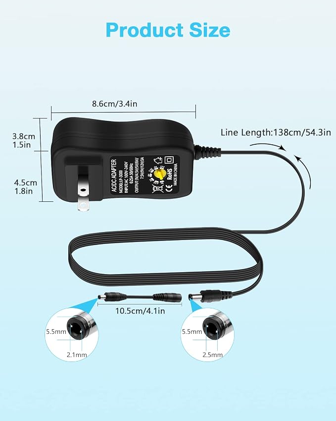 Aclorol 36W Universal AC/DC Power Adapter 3~12V 3A Adjustable Power Supply - Image 5