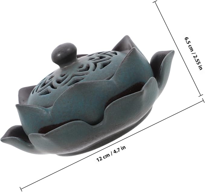 Vintage Ceramic Lotus Incense Holder Aroma Burner - Image 2