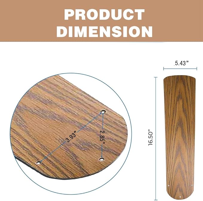 16 ½" Ceiling Fan Blades, Fan Replacement Blades - Image 6