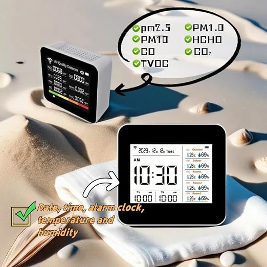 20-in-1 Smart WiFi Air Quality Monitor CO2 TVOC HCHO PM2.5 PM10 & Weather - Image 7
