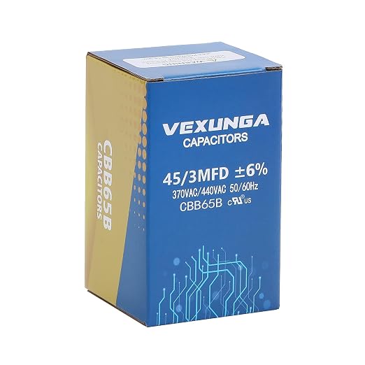 VEXUNGA 45/3 uF 45+3 MFD 370VAC or 440VAC Dual Run Start Round A/C Capacitor - Image 5