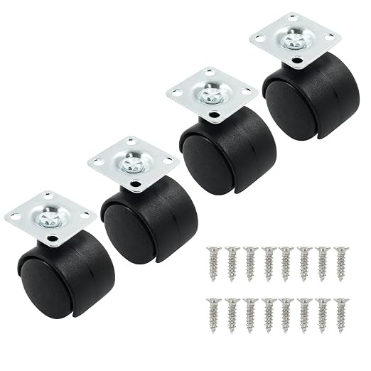 4pcs 1 Inch Swivel Caster Wheels, Heavy Duty Swivel Plate Casters Wheel - Image 5